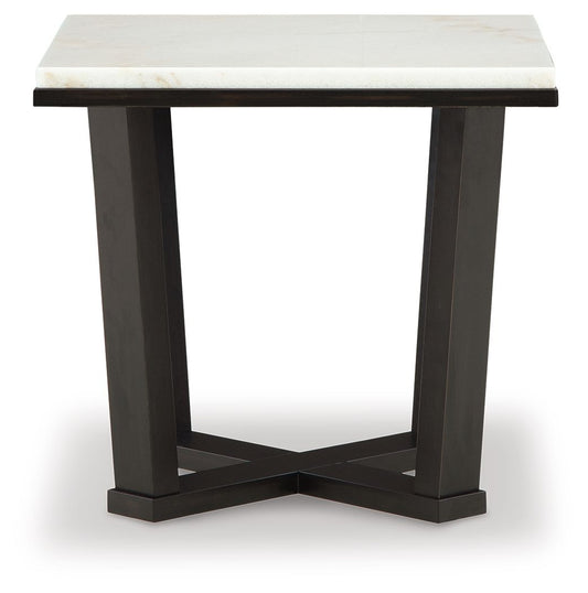 Fostead - Square End Table - White / Espresso