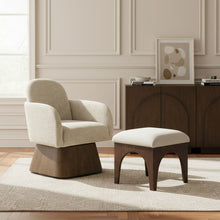 Load image into Gallery viewer, Marlowe - Linen Textured Fabric Upholstered Swivel Accent Chair - Stained Brown
