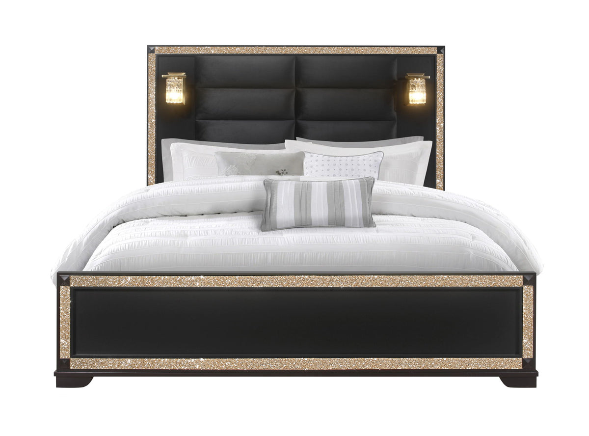Blake - Queen / King Bed Side Rails - Black / Gold