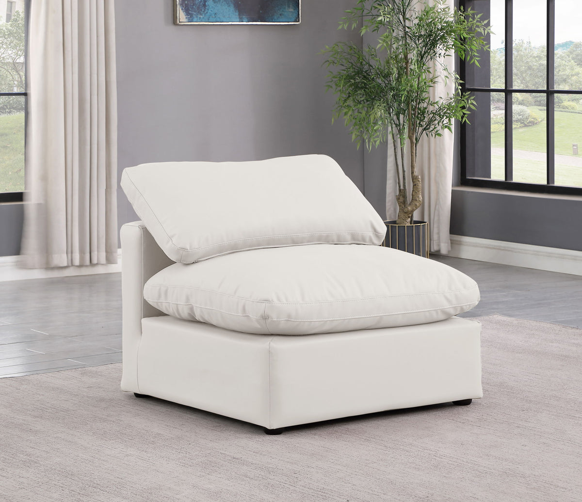 Indulge - Faux Leather Armless Chair