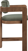 Load image into Gallery viewer, Sacha - Velvet Stool With Brown Base
