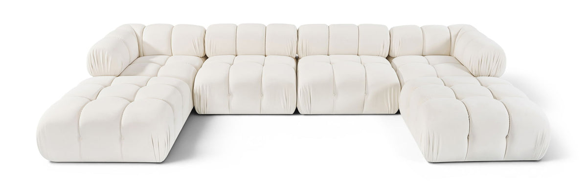 Orin - Velvet 6 Piece Modular Double Chaise Sectional