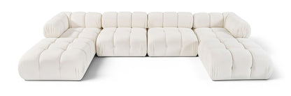 Orin - Velvet 6 Piece Modular Double Chaise Sectional