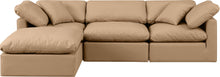 Load image into Gallery viewer, Indulge - Faux Leather 4 Piece Modular Sectional With Chaise - Tan
