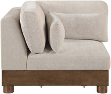Load image into Gallery viewer, Turin - Chenille Fabric Upholstered Modular Corner Chair - Taupe / Brown Walnut
