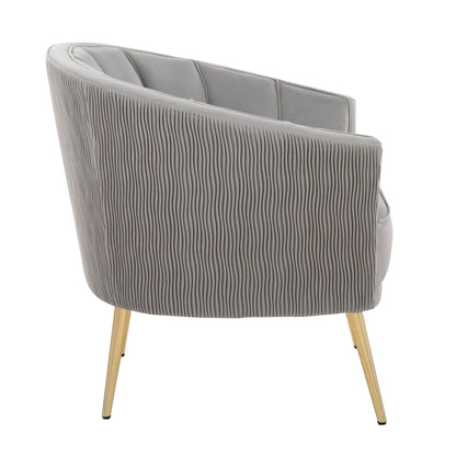Tania - Pleated Waves Contemporary / Glam Chair - Silver