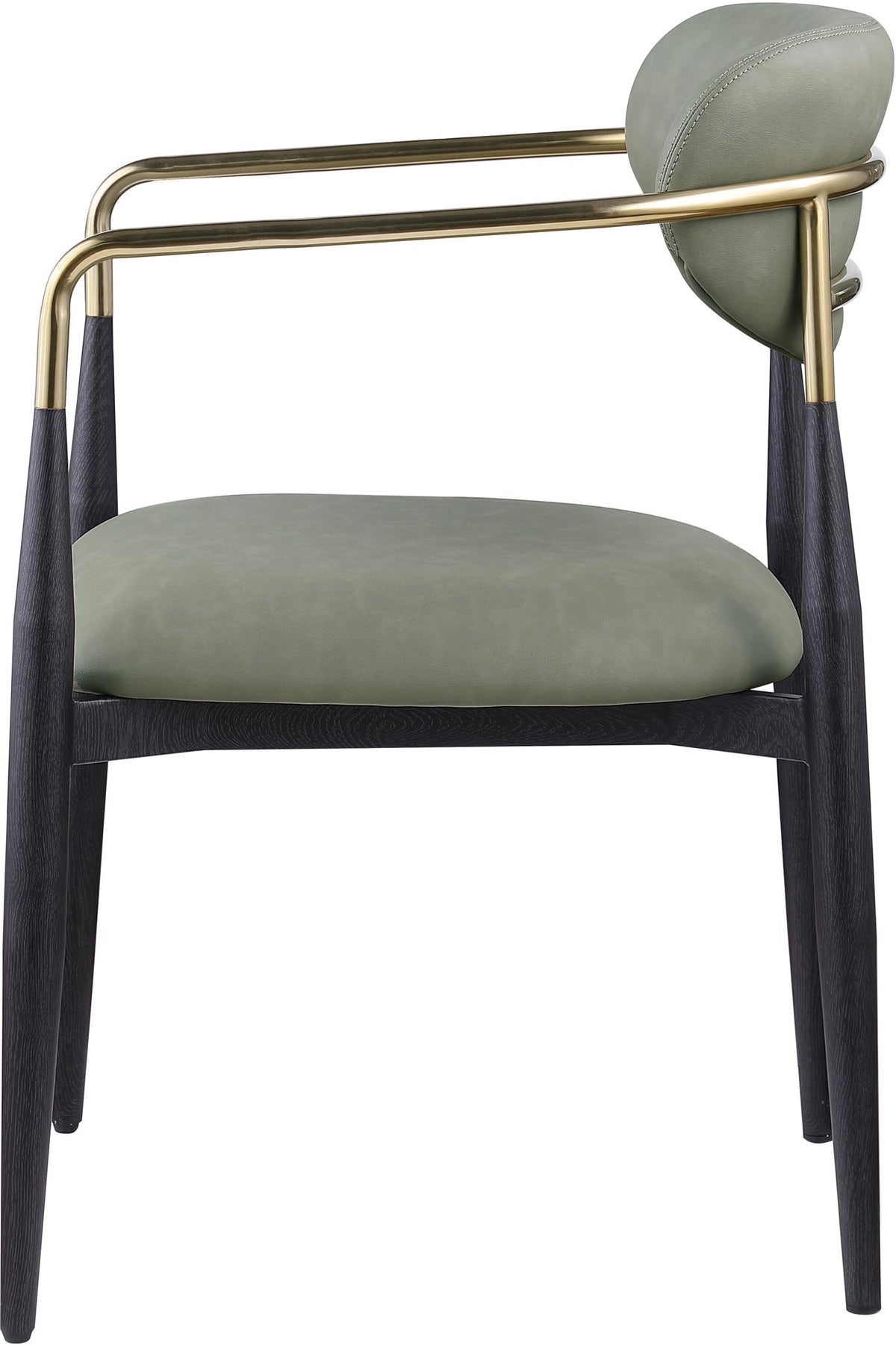 Ronda - Vegan Leather Upholstered Dining Arm Chair - Black Legs