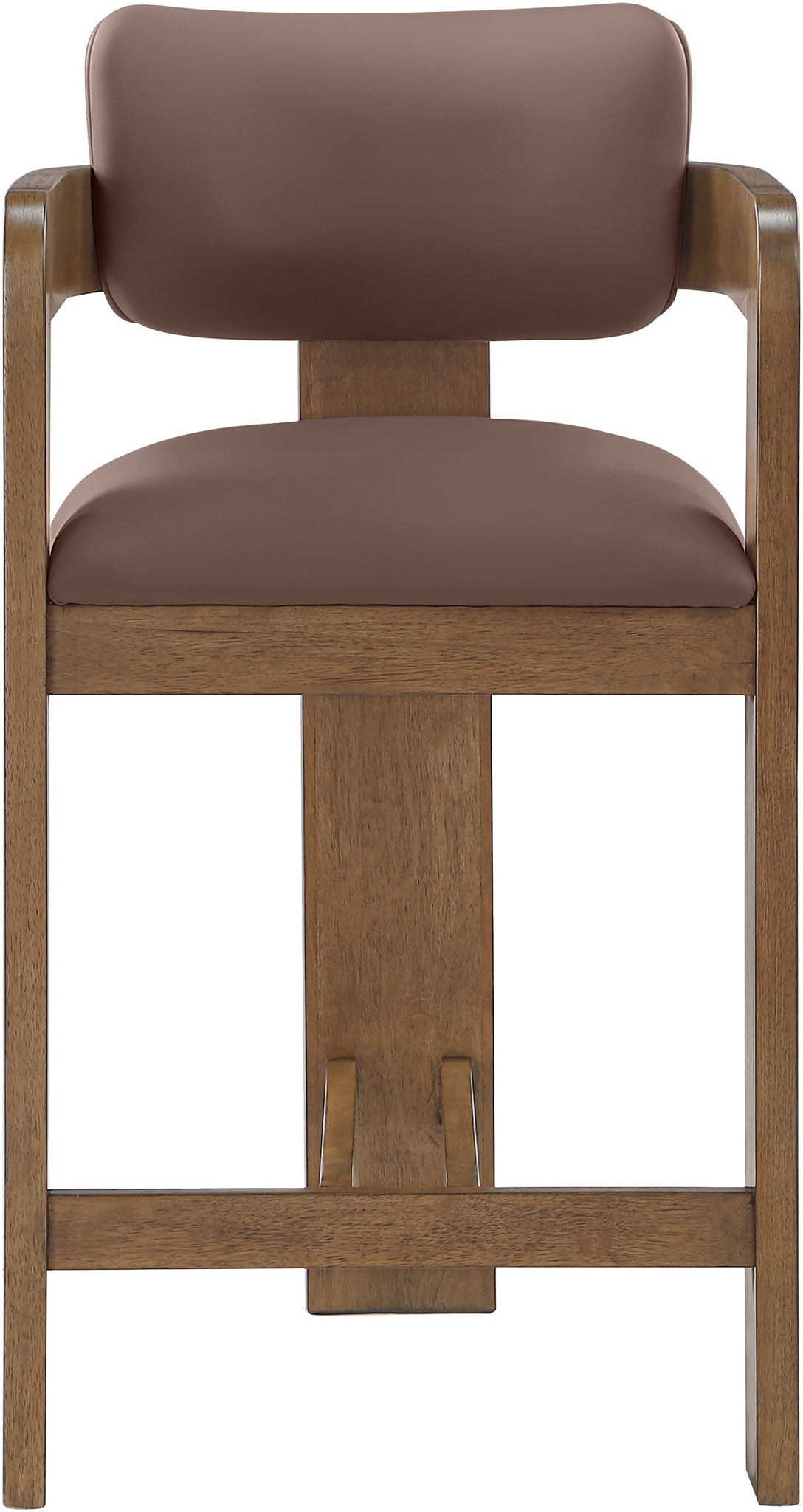 Sacha - Vegan Leather Upholstered Counter Stool With Brown Base