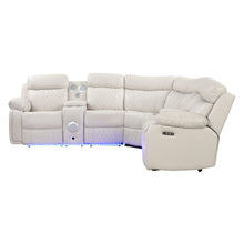 Load image into Gallery viewer, Lacrosse - Power Reclining Sectional Sofa &amp; Bluetooth Speakers, LED Lights, Console Storage, Cup Holders And USB Charging - Beige
