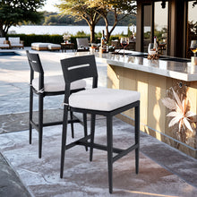 Load image into Gallery viewer, Modern Outdoor Bar Stools With Backrest And Footrest (Set of 2)
