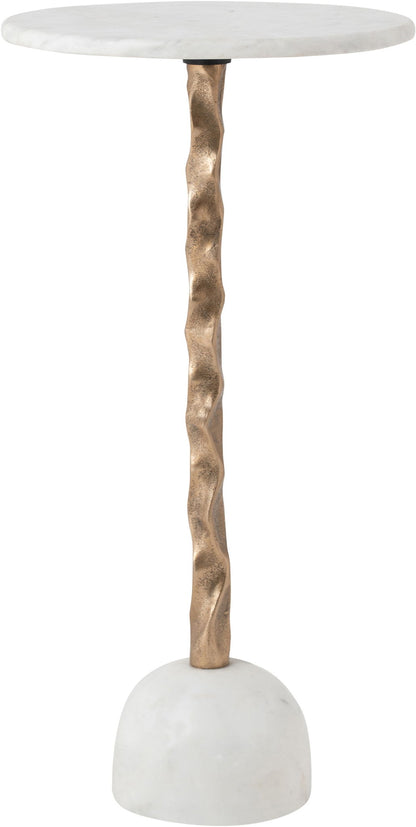 Helix - Genuine Marble Top And Aluminum Base End / Side Table