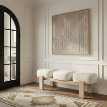 Load image into Gallery viewer, Woodcrest - Vegan Leather Upholstered Bench - Painted Natural Base

