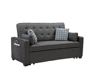 Load image into Gallery viewer, William - Sleeper Sofa With 2 USB Charging Ports And 4 Accent Pillows - Gray
