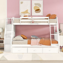 Load image into Gallery viewer, Bunk Bed With Drawers, Ladder And Storage Staircase
