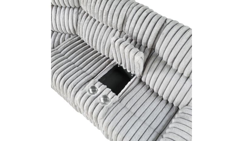 U6028 - Reclining Sectional With LED - Gray