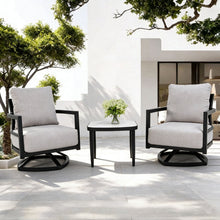 Load image into Gallery viewer, Outdoor Patio Furniture, Chat Set, Sunbrella Cushions And Side Table
