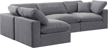 Load image into Gallery viewer, Comfy - 4 Piece Velvet Modular Armless Sectional
