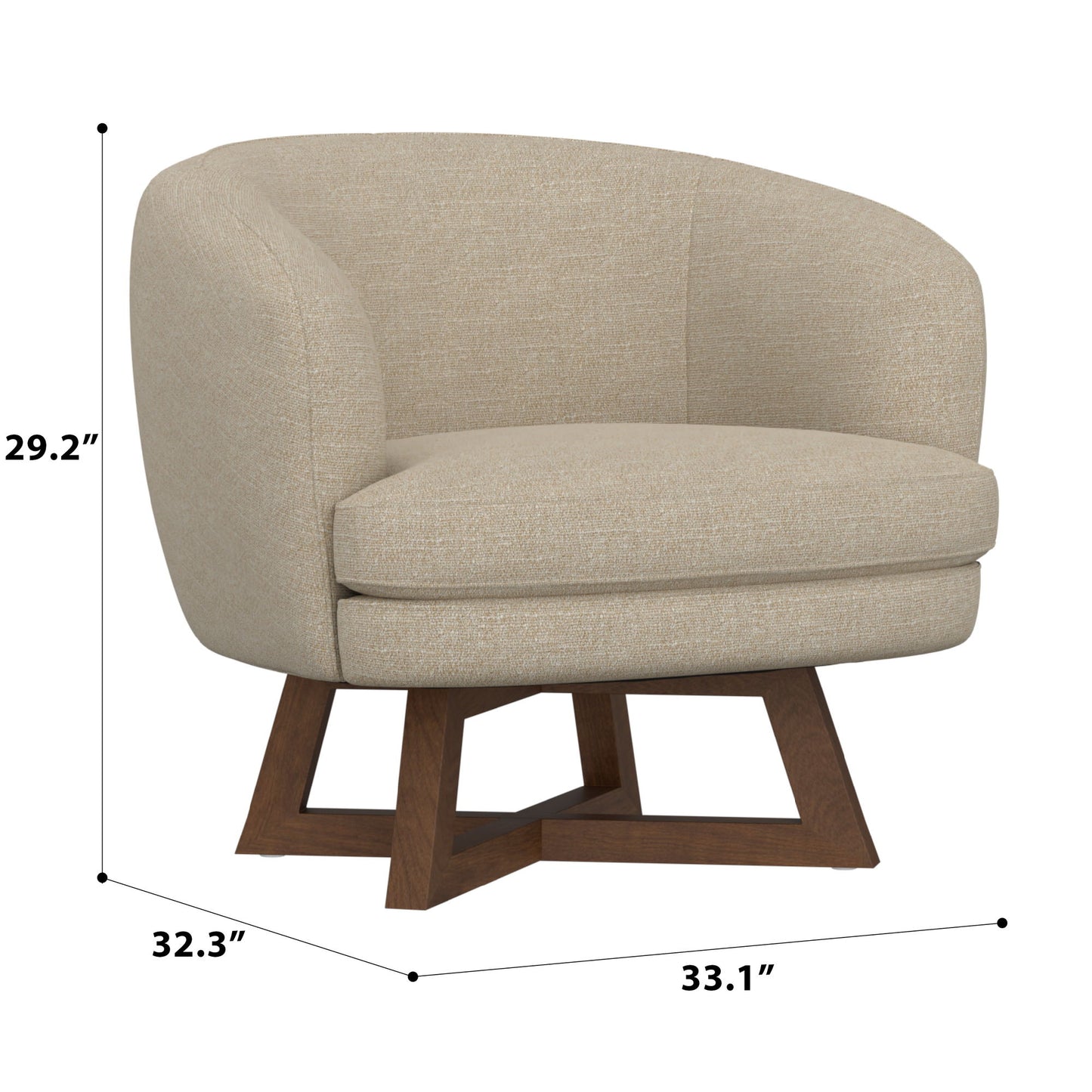 Swivel Accent Chair With Sculptural Base