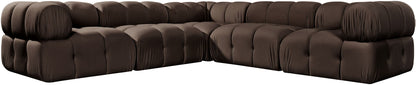 Orin - Velvet 5 Piece Modular Corner Sectional