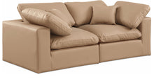Load image into Gallery viewer, Comfy - Faux Leather Modular Sofa 2 Pieces - Tan
