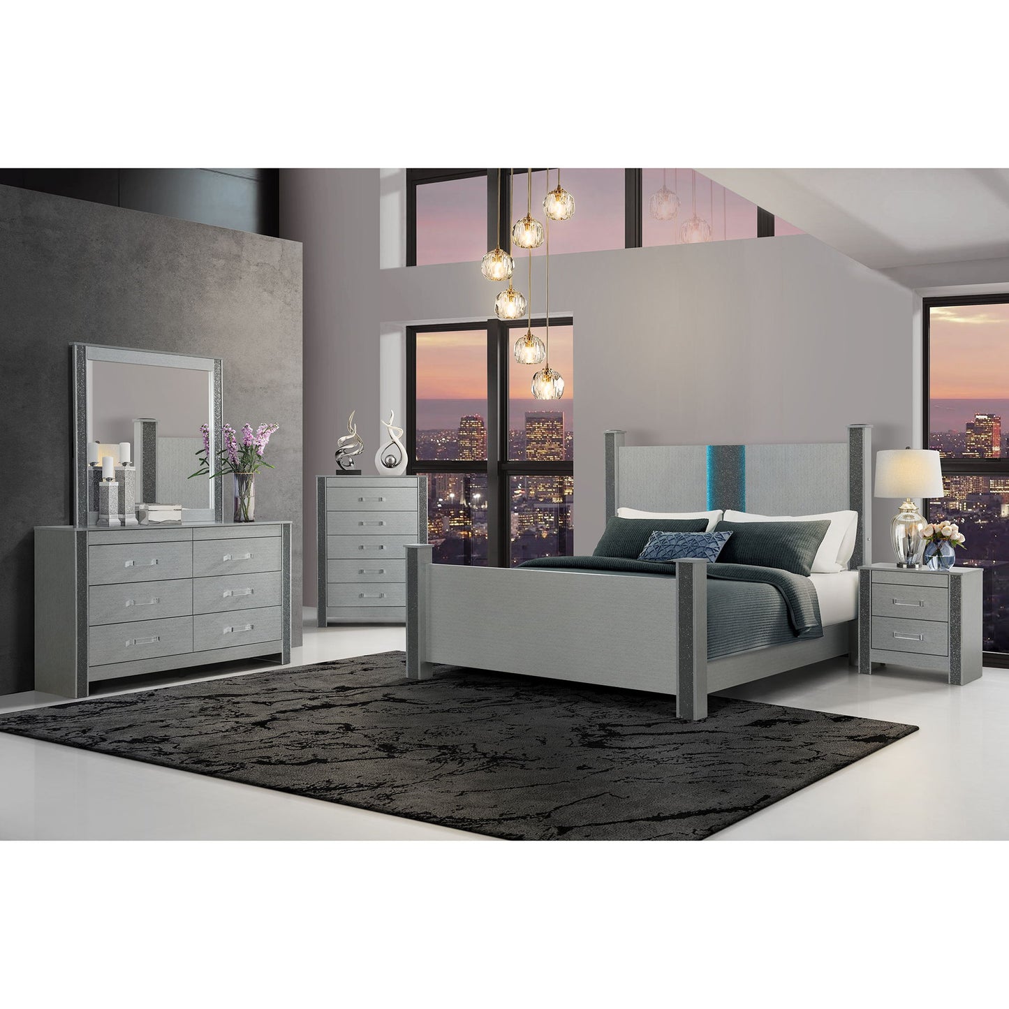 Lorenzo - Chest With Hidden Jewelry Compartment And Bar Handle - Silver