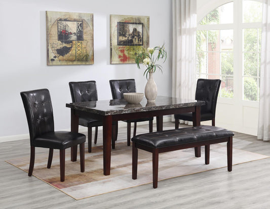 D128 - Bench - Black / Dark Brown
