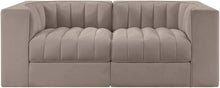 Load image into Gallery viewer, Rummi - Velvet Performance Fabric Upholstered 2 Piece Modular Loveseat
