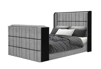 Isabella - Queen Bed Headboard With LED - Gray