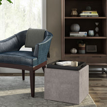 Load image into Gallery viewer, Rockwood - Upholstered Cube Storage Ottoman With Tray

