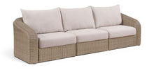 Load image into Gallery viewer, Seacrest - Olefin Water Resistant Fabric And Wicker 3 Piece Outdoor Patio Modular Sofa
