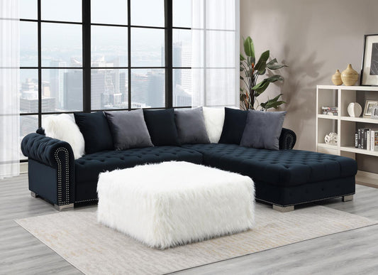 U303 - Fur Ottoman - White
