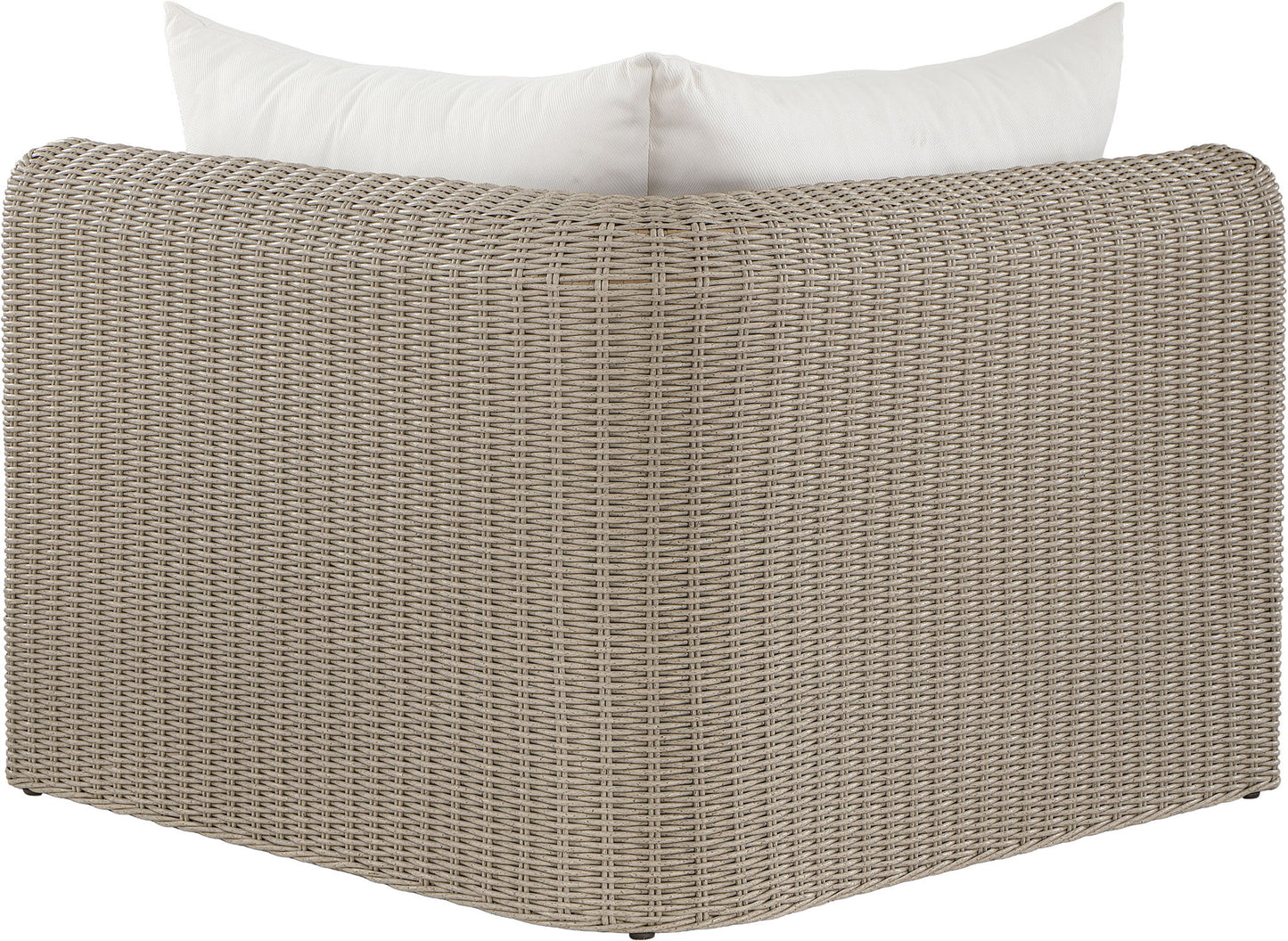 Seacrest - Olefin Water Resistant Fabric And Wicker Outdoor Patio Corner Chair