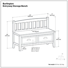 Load image into Gallery viewer, Burlington - Entryway Storage Bench With Drawers
