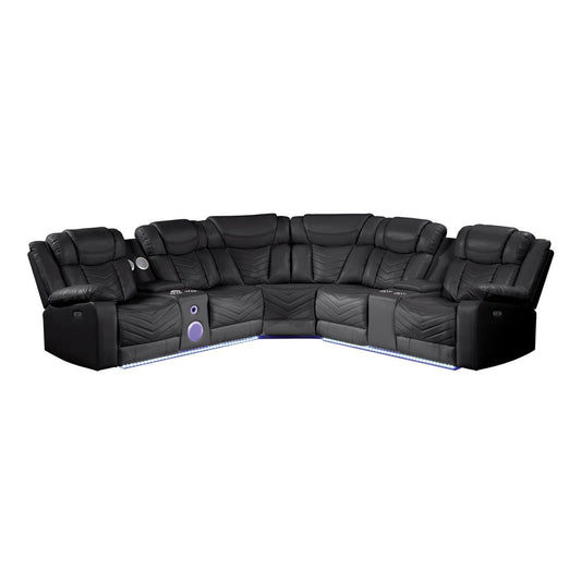 Challenger - Recliner Sectional Sofa, Built In USB, C Ports & Bluetooth