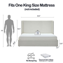 Load image into Gallery viewer, Carmen - Minimalist Upholstered Wingback Bed Frame With High Headboard
