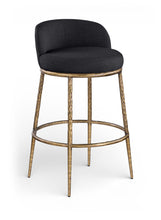 Load image into Gallery viewer, Ferro - Performance Fabric Upholstered Bar Stool - Antique Brass

