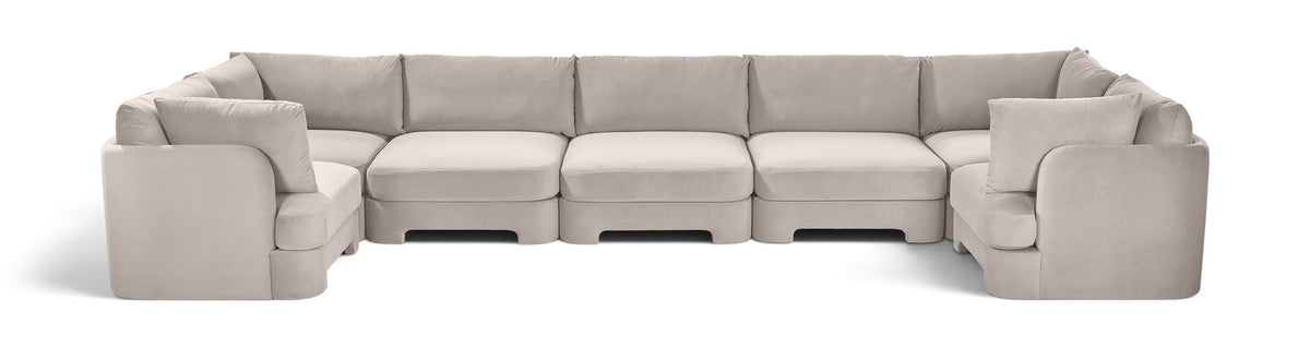Hammond - Velvet Performance Fabric Upholstered 7 Piece U-Shaped Sectional