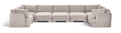 Hammond - Velvet Performance Fabric Upholstered 7 Piece U-Shaped Sectional