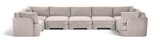 Hammond - Velvet Performance Fabric Upholstered 7 Piece U-Shaped Sectional - Ego Home Furniture