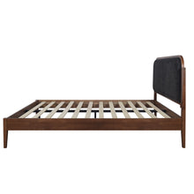 Load image into Gallery viewer, Hawthorne - 5/0 Queen Upholstered Platform Headboard - Walnut / Charcoal
