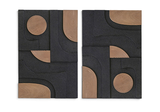 Element - Mango Wood 2 Piece Wall Art