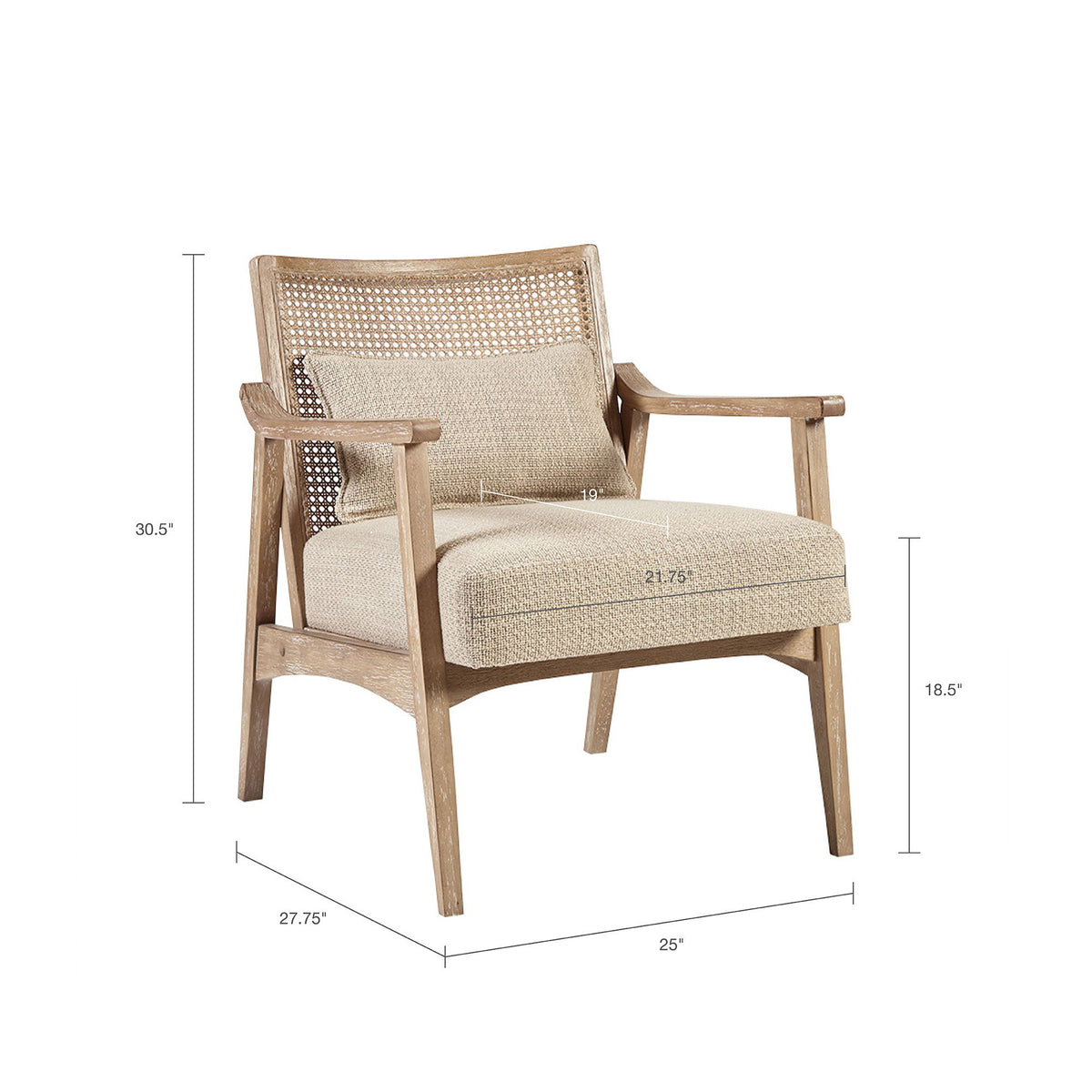 Chair With Upholstered Seat - Light Brown - Ego Home Furniture