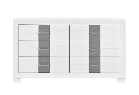 Optimus - 4 Piece Bedroom Set (King Bed, Dresser, Mirror, Nightstand) - White