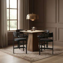 Load image into Gallery viewer, Aurum - Vegan Leather Upholstered Counter Stool With Graphite Black Base
