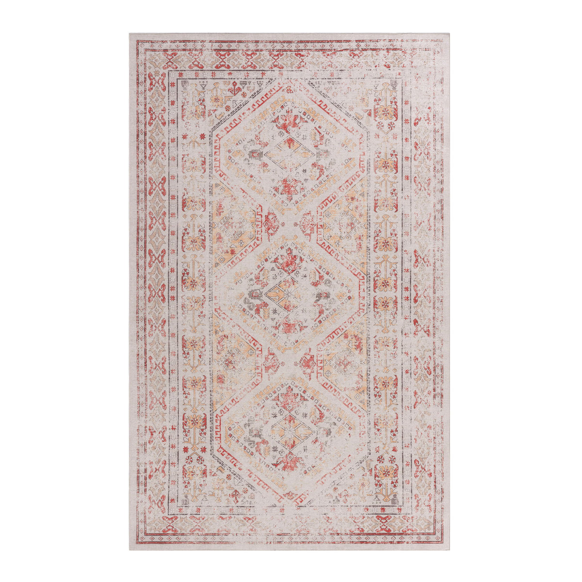 Maval - 6' X 9' Washable Area Rug - Beige - Ego Home Furniture