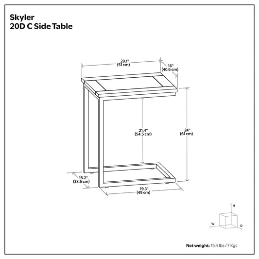 Skyler - C-Side Table - Walnut Brown