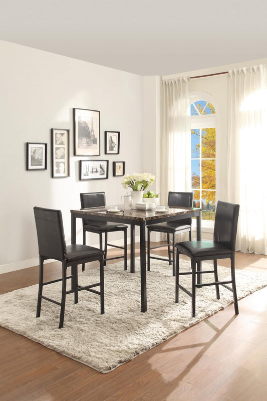 D270 - 5 Piece Dining Room Set (Counter Height Table, 4 Chairs) - Black