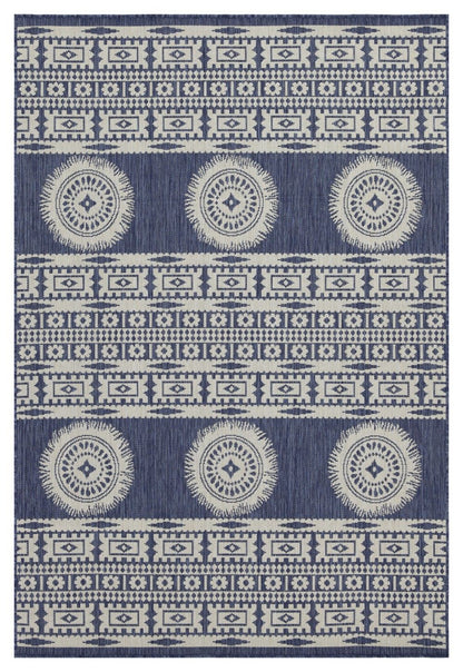 Sunshine - 5'3" X 7'3" Indoor, Outdoor Area Polypropylene Rug - Blue