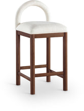 Load image into Gallery viewer, Conrad - Linen Counter Stool With Brown Legs
