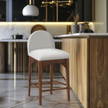 Load image into Gallery viewer, Waldorf - Boucle Stool With Brown Legs
